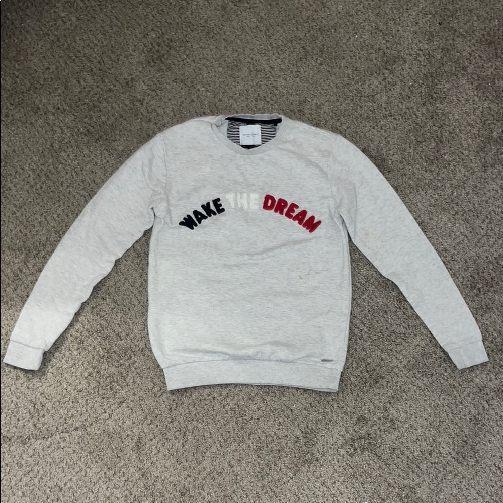 Gray Sweater with Wake the Dream Design